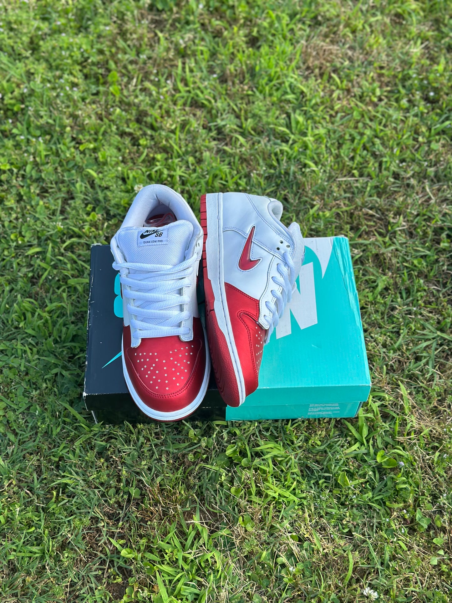 Nike SB Dunk Low “ Supreme Jewel Swoosh Red” Size 8.5M
