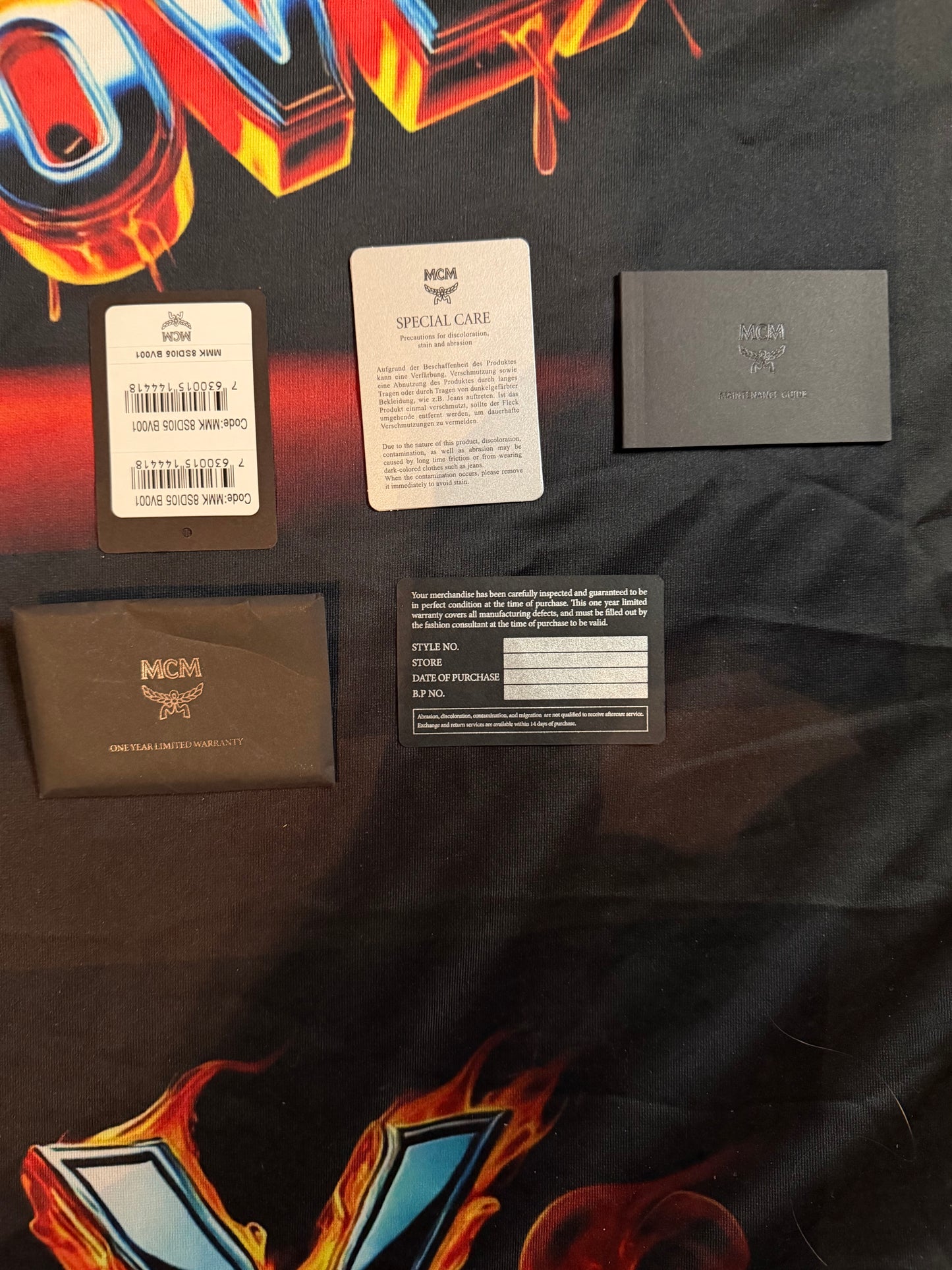 MCM Dietrich Laurel Backpack Visetos White Logo Medium Black