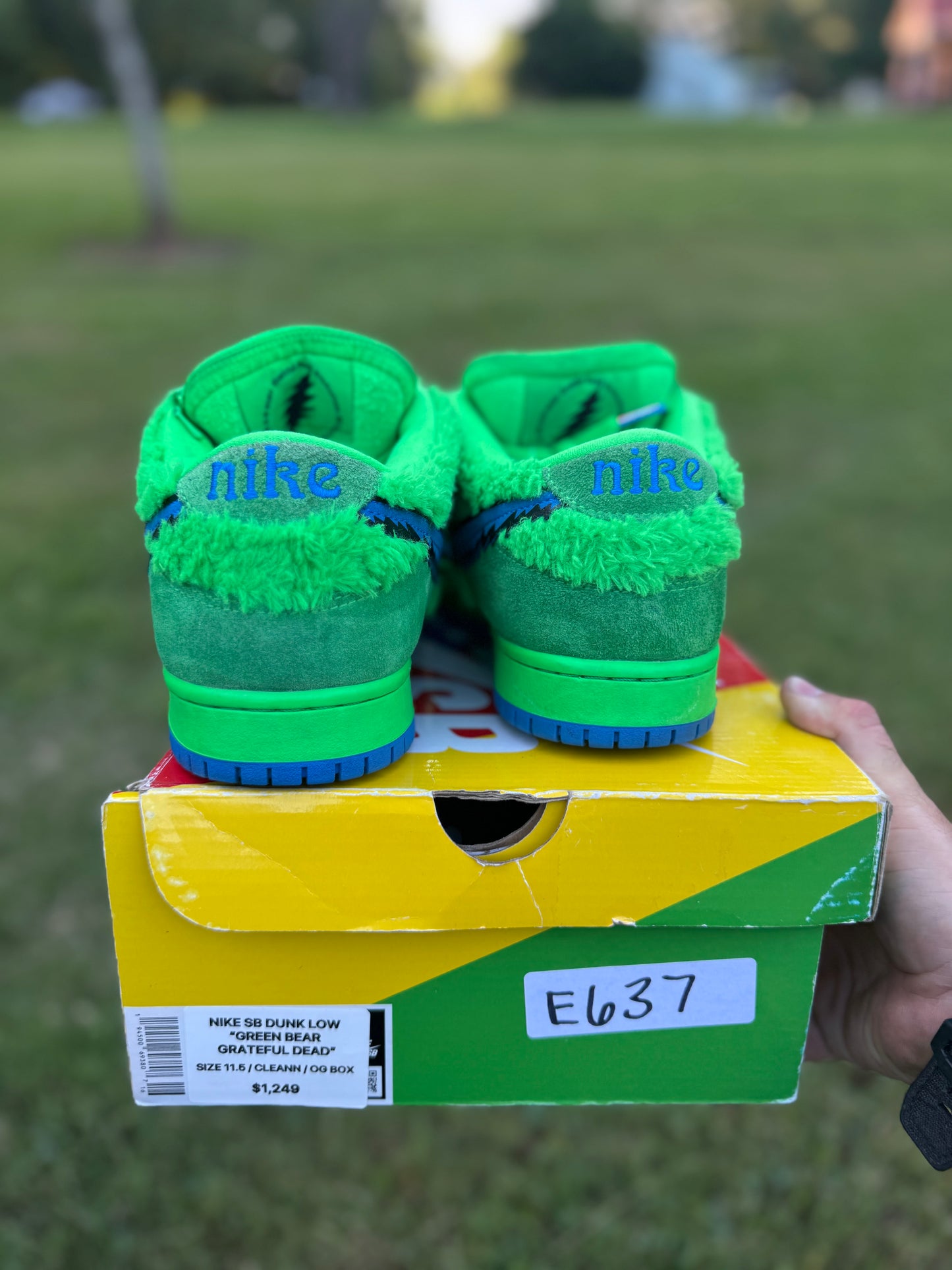 Nike SB Dunk Low "Grateful Dead Bears Green" Sz 11.5M