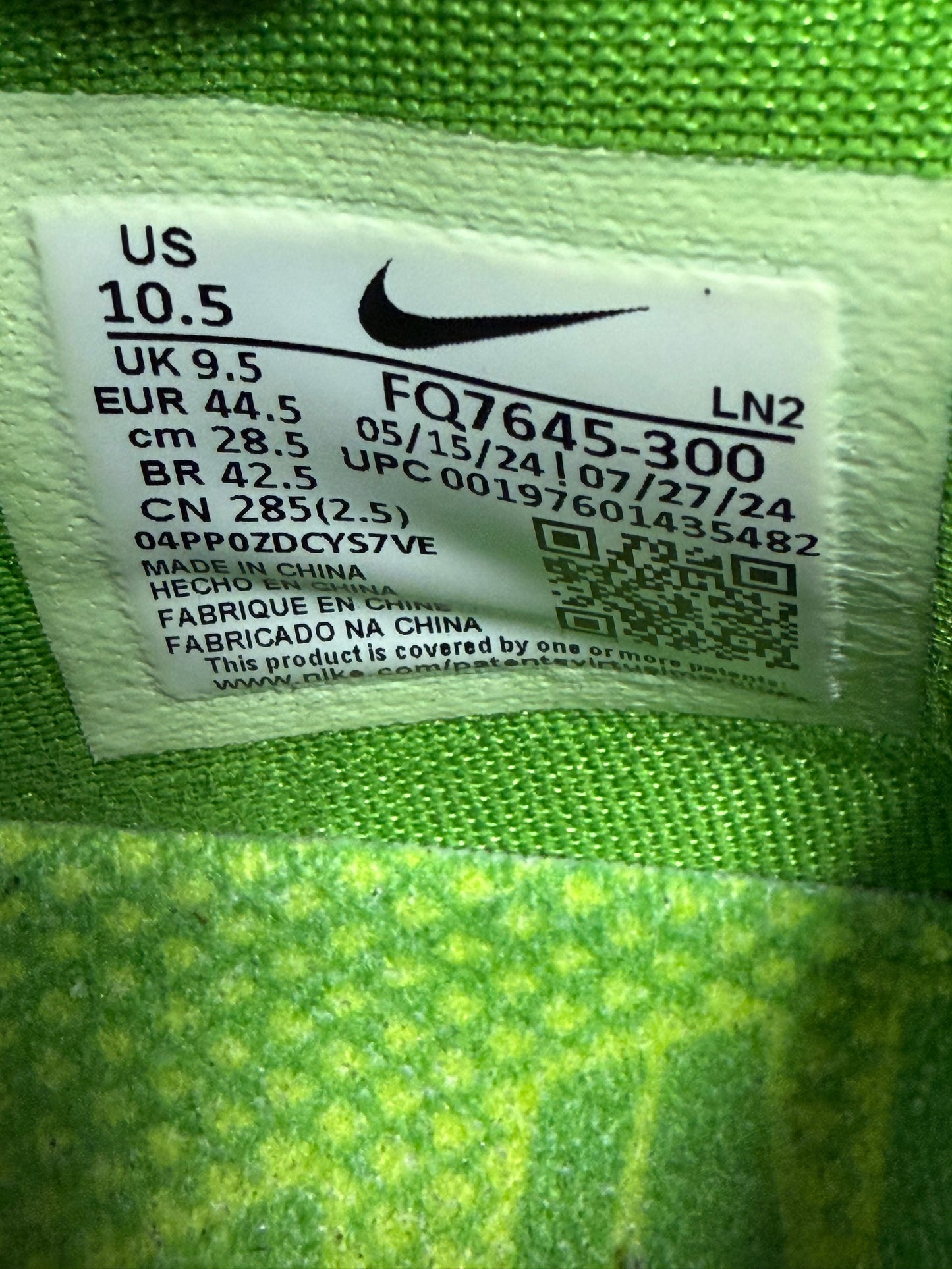 Nike Vapor Edge Kobe 6 SE Grinch