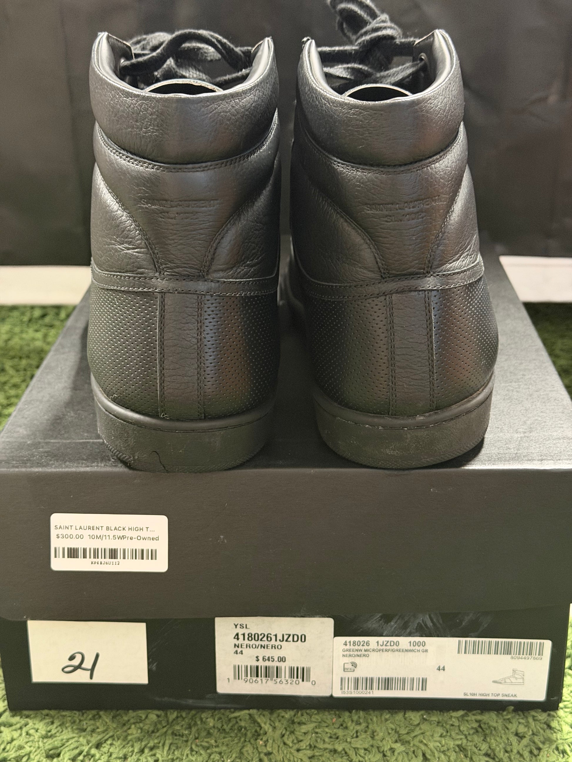SAINT LAURENT BLACK HIGH TOP SNEAKER