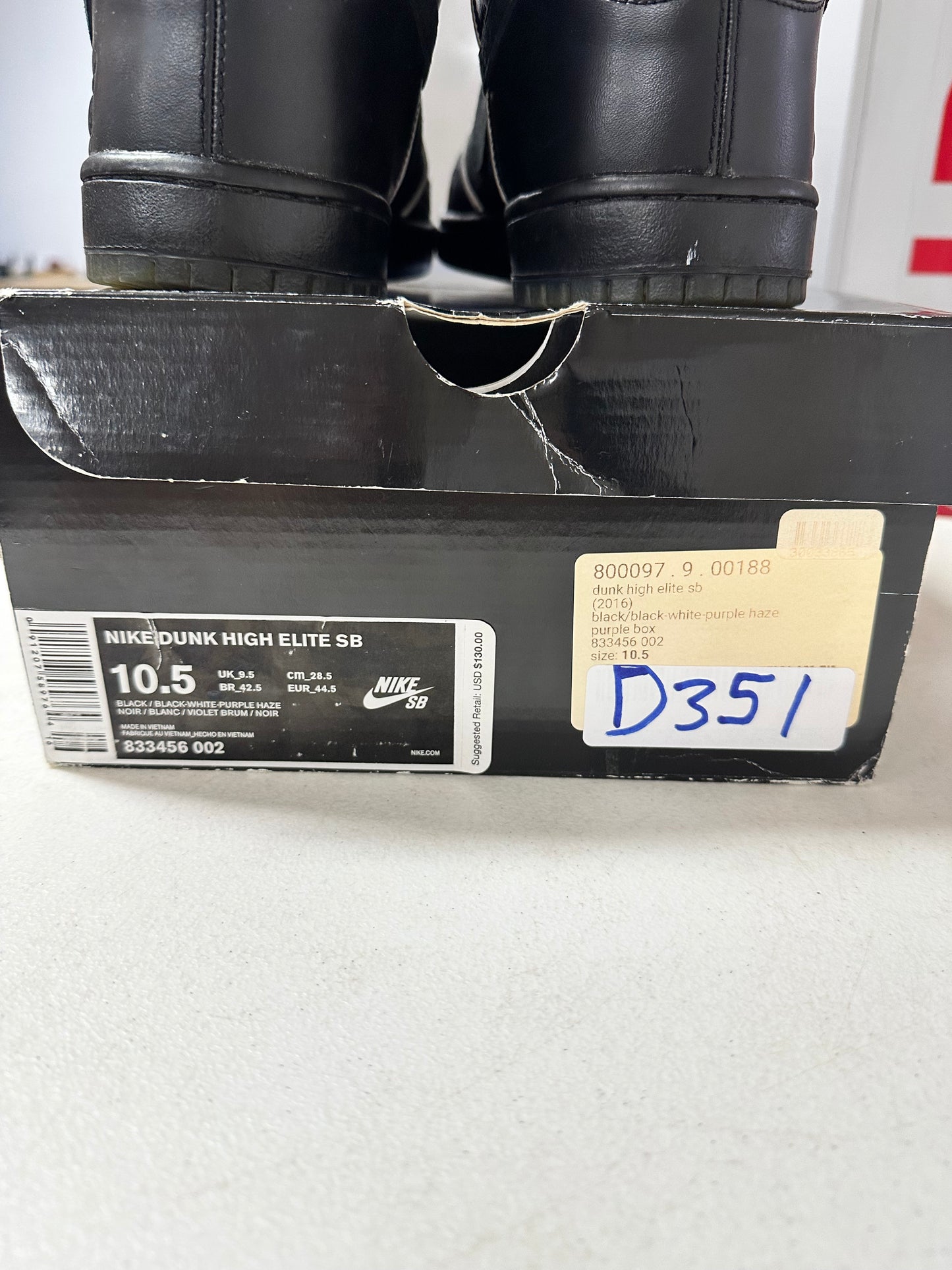 Nike SB Dunk High Black Purple Box