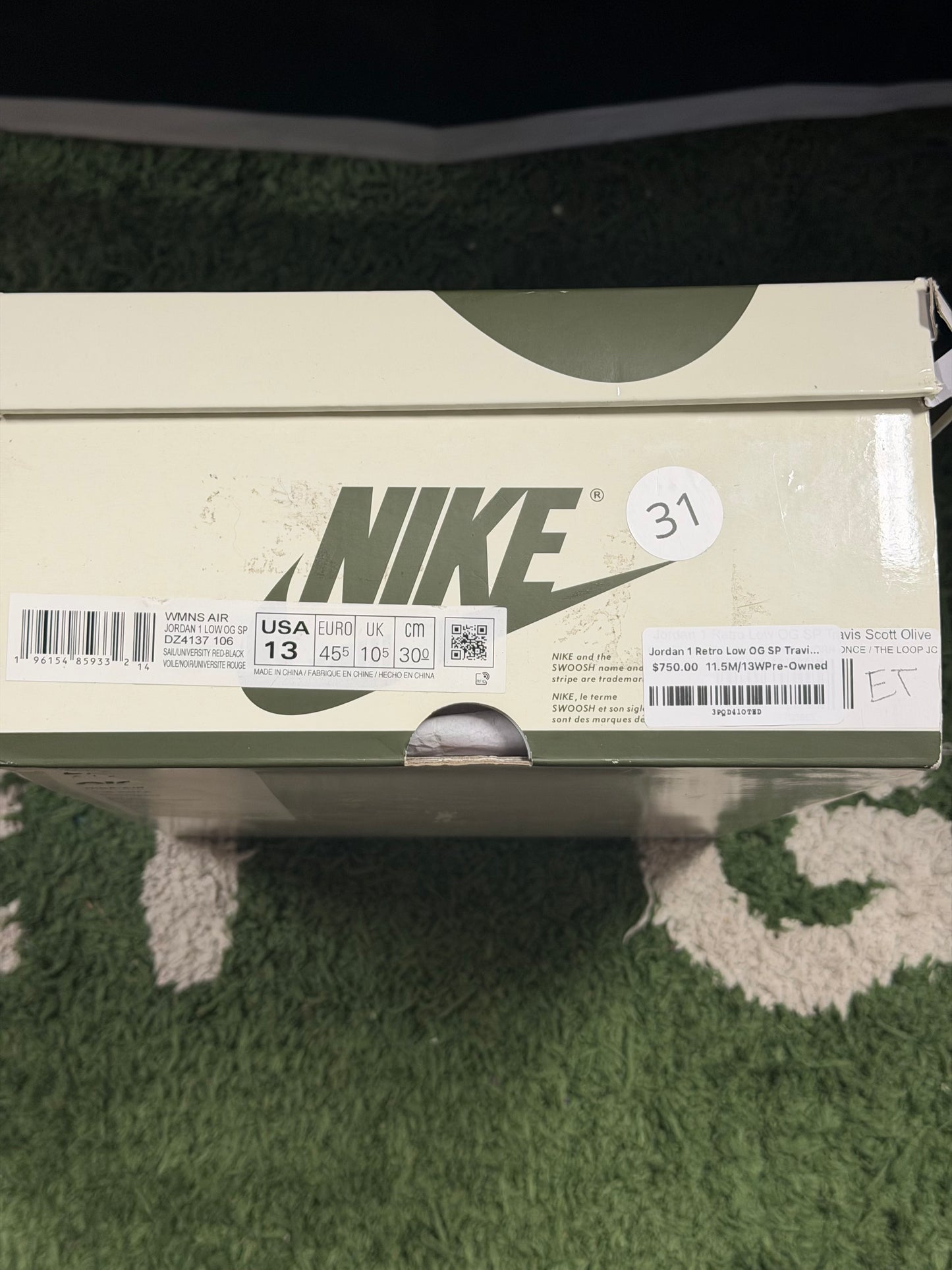Jordan 1 Retro Low OG SP Travis Scott Olive (Women's)