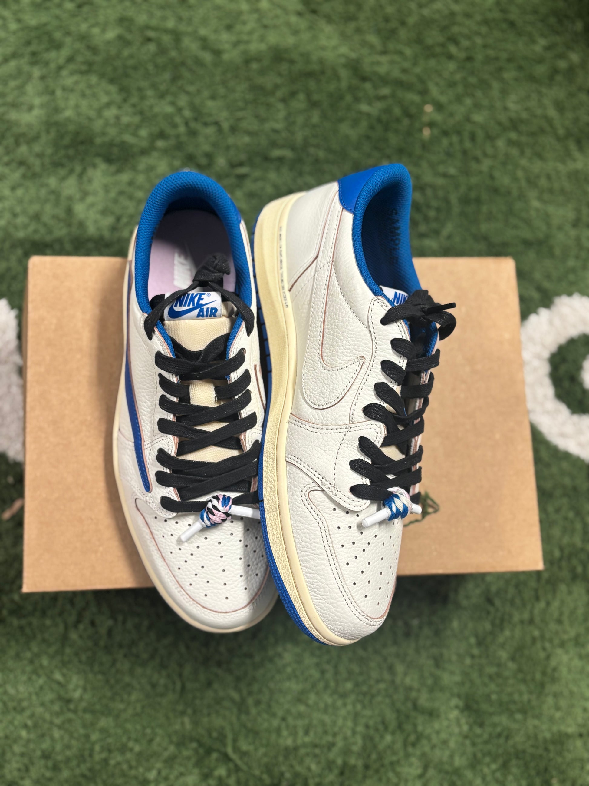 Jordan 1 Retro Low OG SP Fragment x Travis Scott Sail Military Blue (Sample)