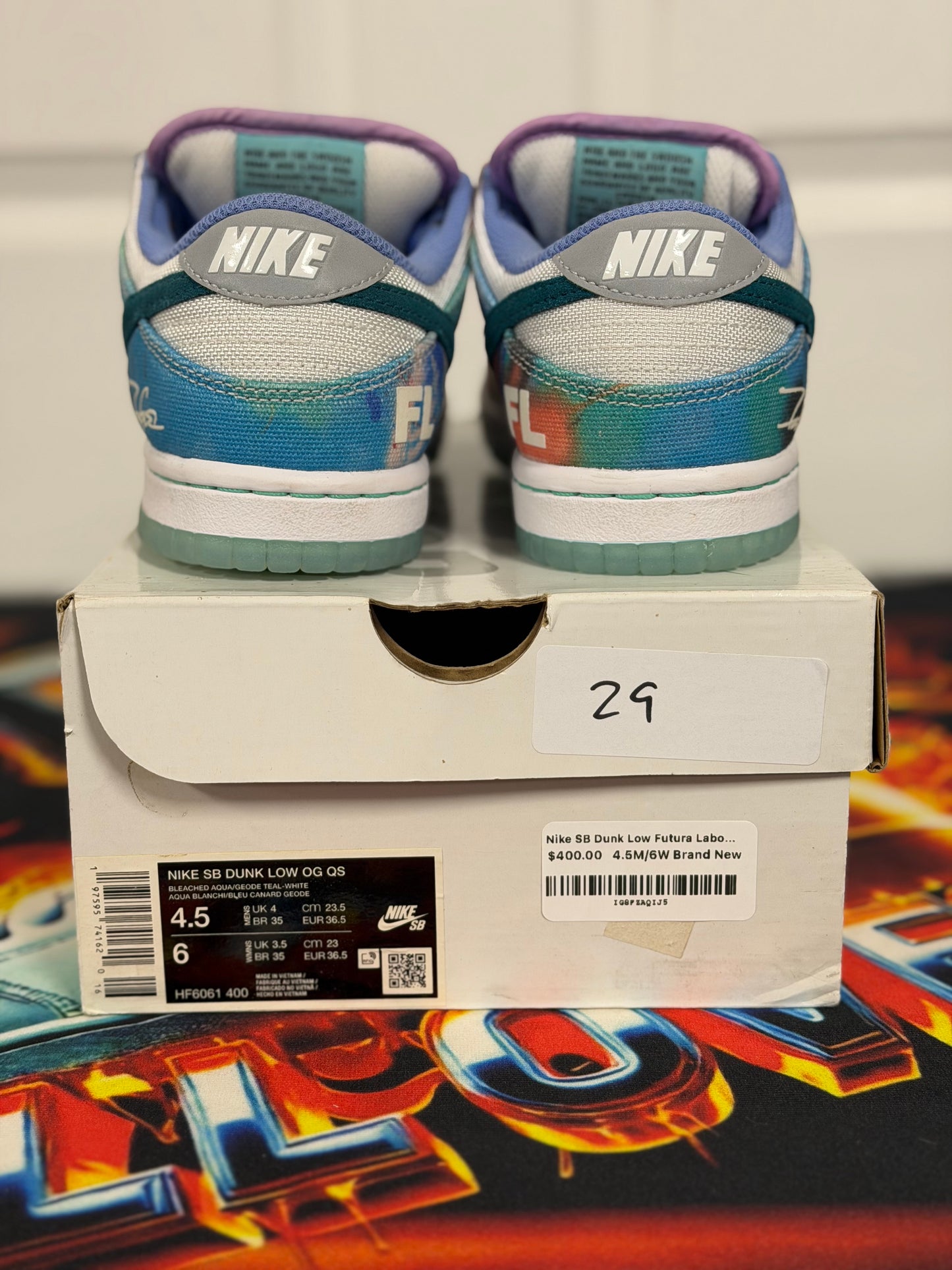 Nike SB Dunk Low Futura Laboratories Bleached Aqua