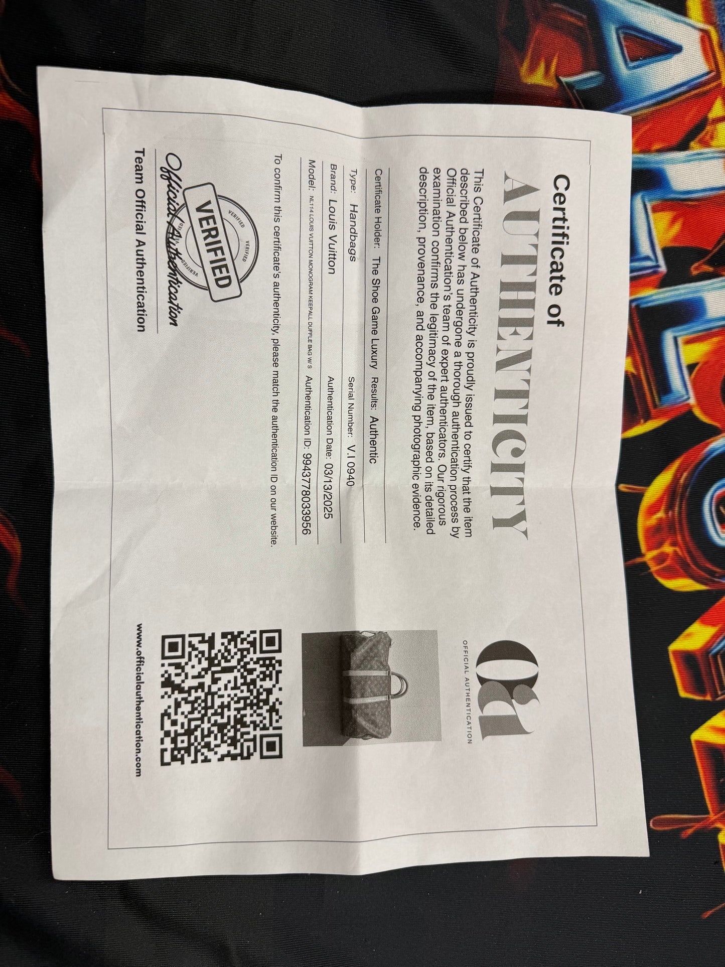 LOUIS VUITTON MONOGRAM DUFFLE BAG