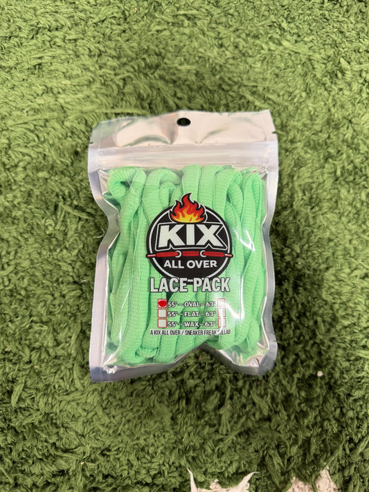 SINGLE LACE PACKS MINTY GREEN 55" OVAL LACES