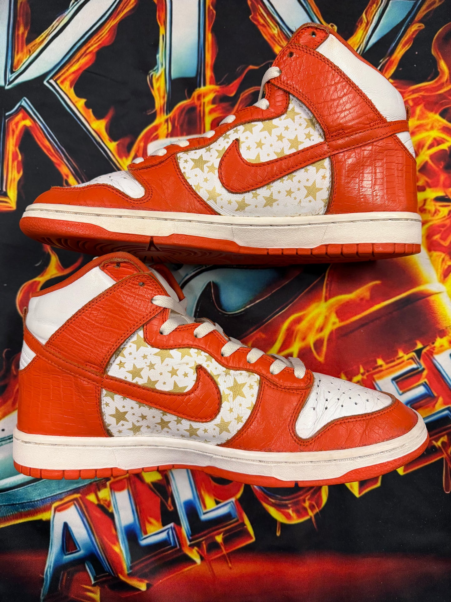 NIKE SB DUNK HIGH SUPREME STARS ORANGE