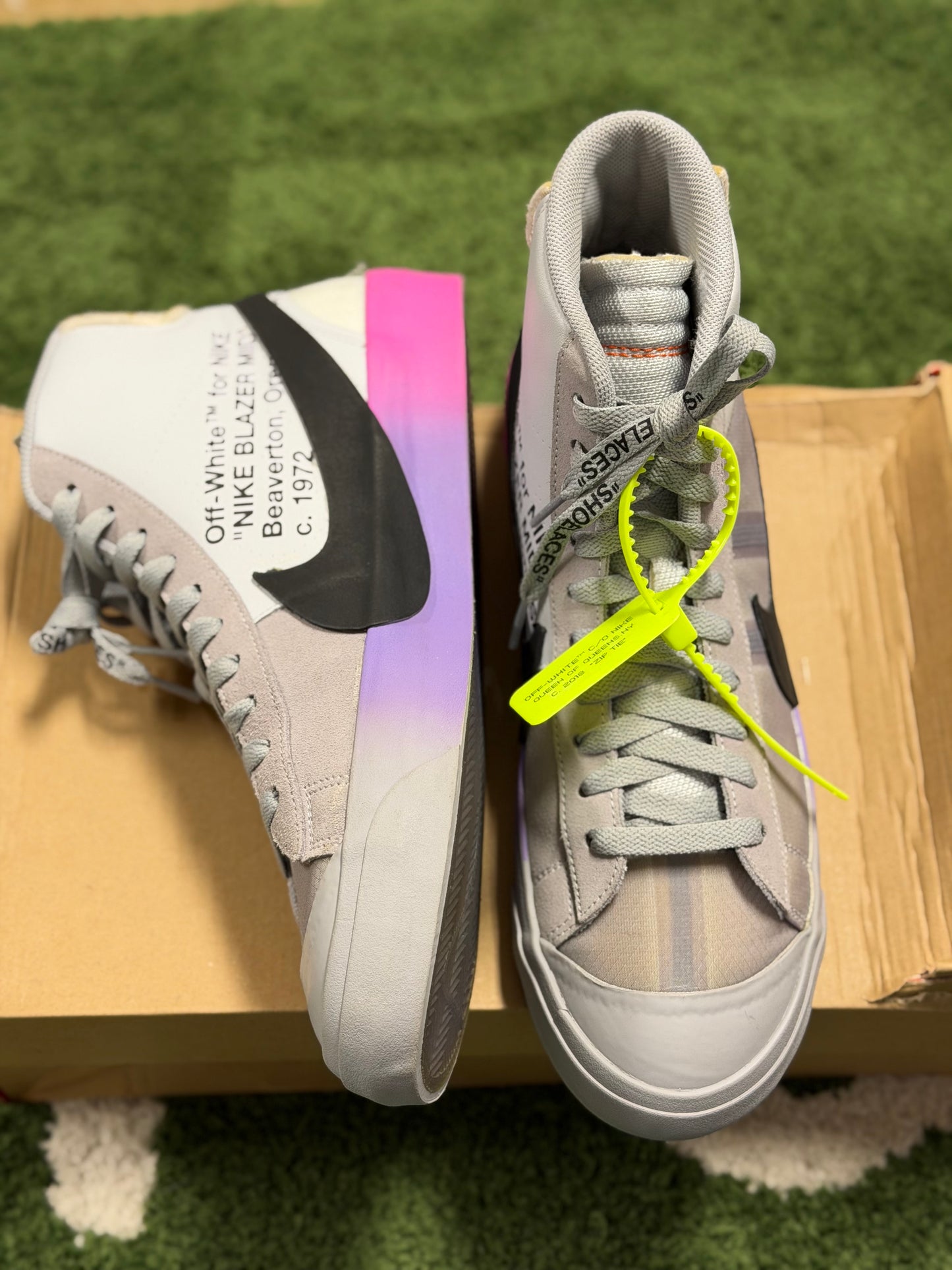 Nike Blazer Mid Off-White Wolf Grey Serena Queen