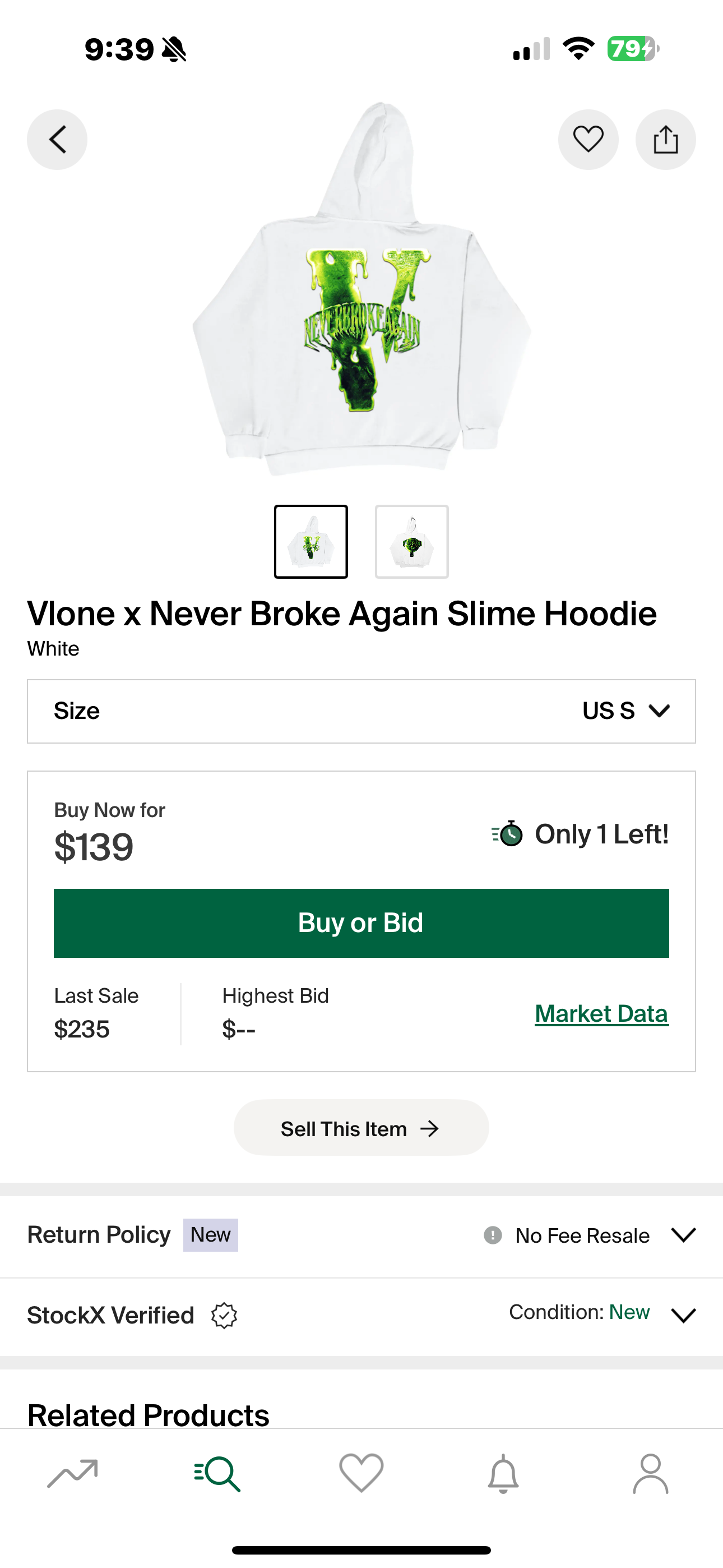 Vlone x Never Broke Again Slime hoodie