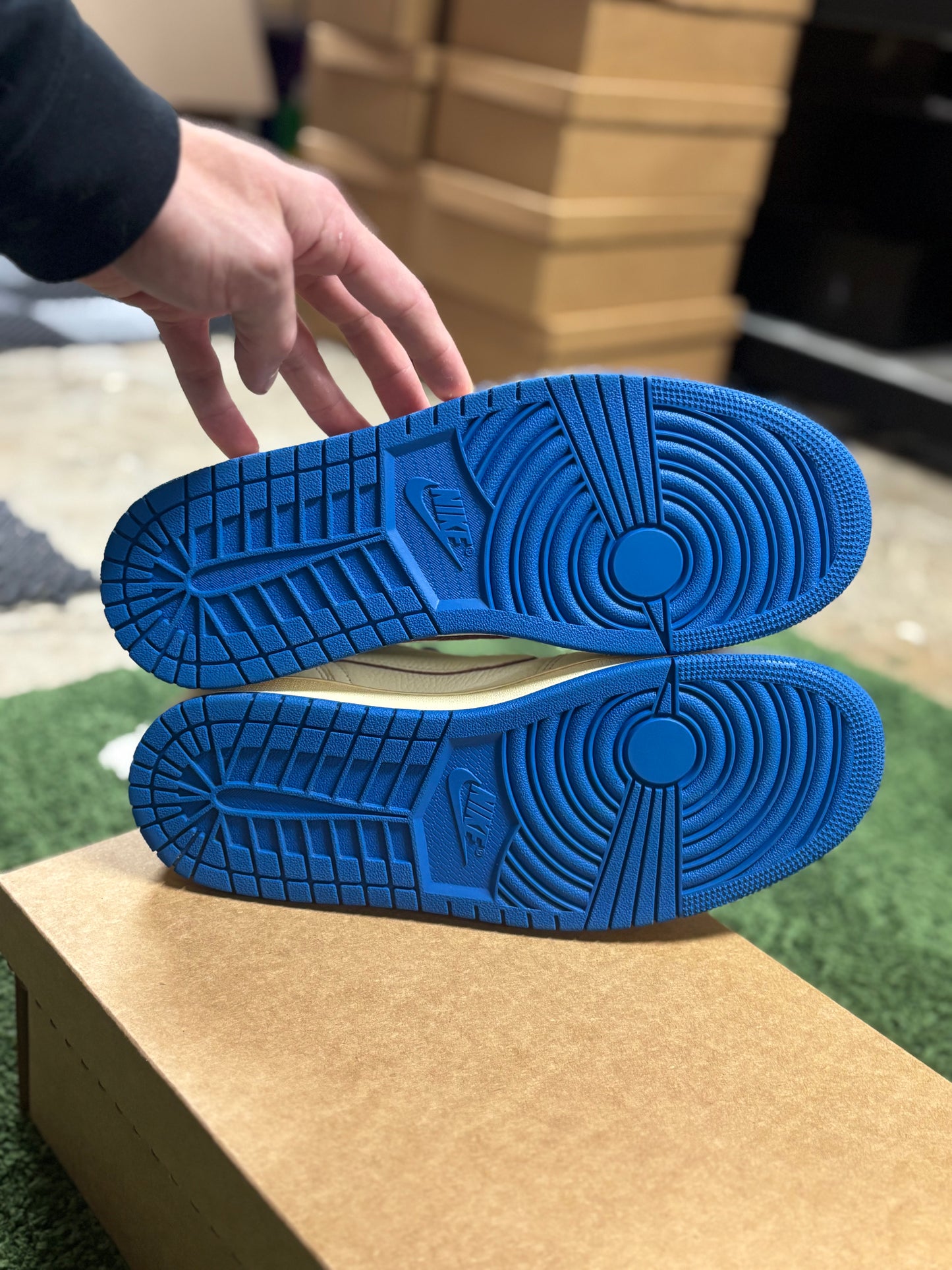 Jordan 1 Retro Low OG SP Fragment x Travis Scott Sail Military Blue (Sample)