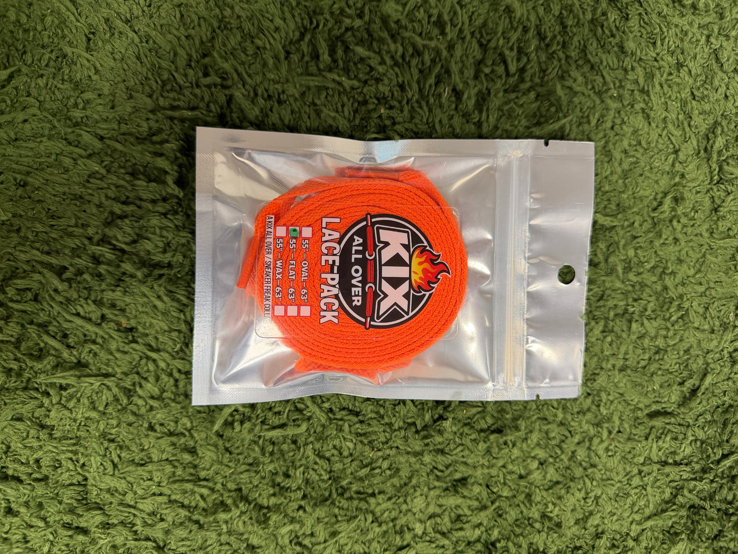 SINGLE LACE PACKS ORANGE 55" FLAT LACES