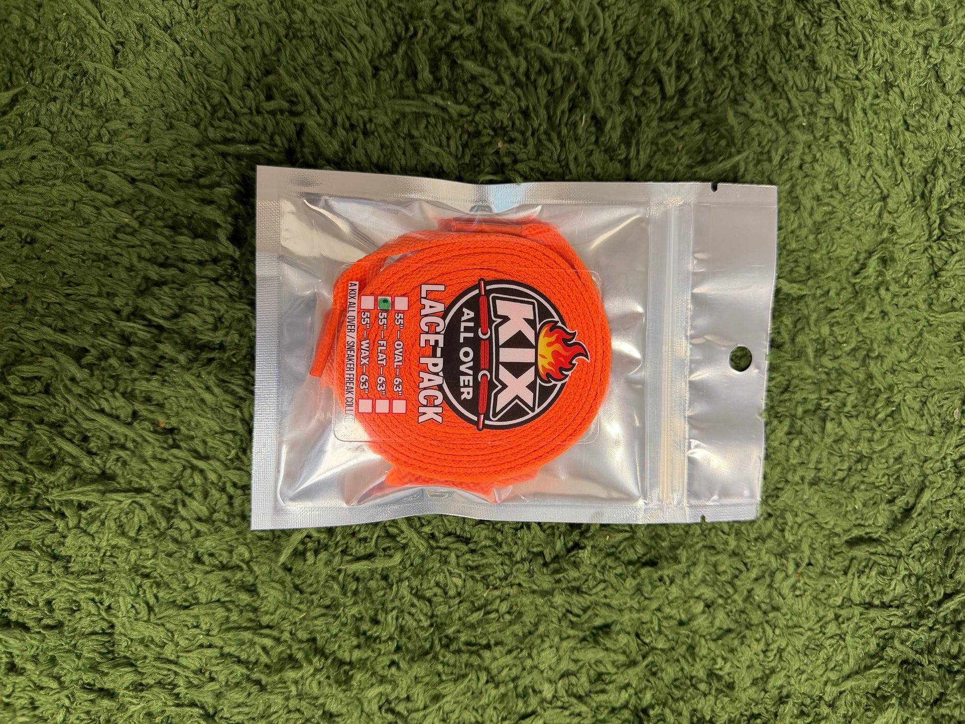 SINGLE LACE PACKS ORANGE 55" FLAT LACES