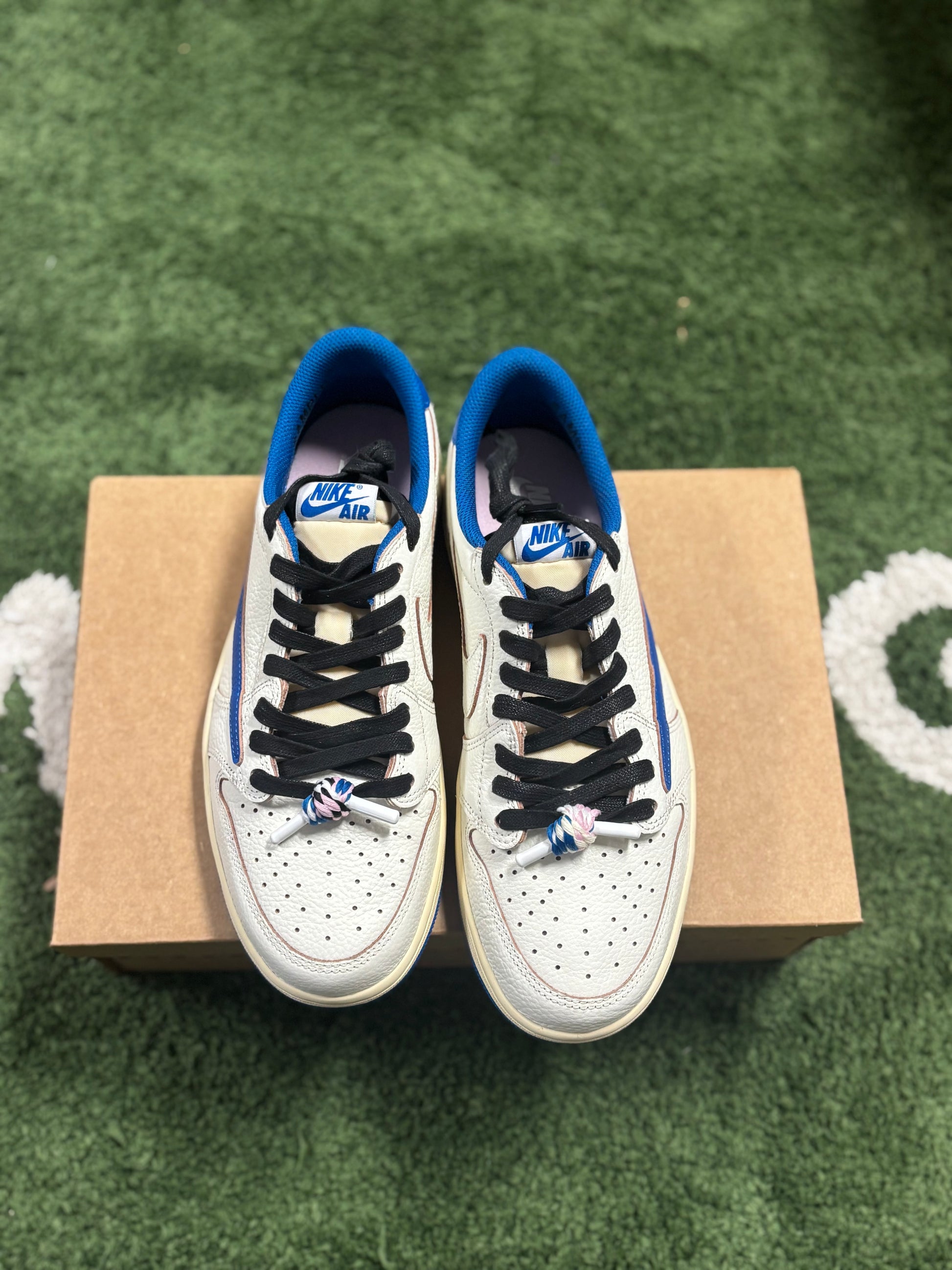 Jordan 1 Retro Low OG SP Fragment x Travis Scott Sail Military Blue (Sample)