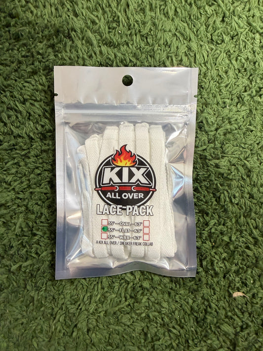 SINGLE LACE PACKS WHITE 55" FLAT LACES