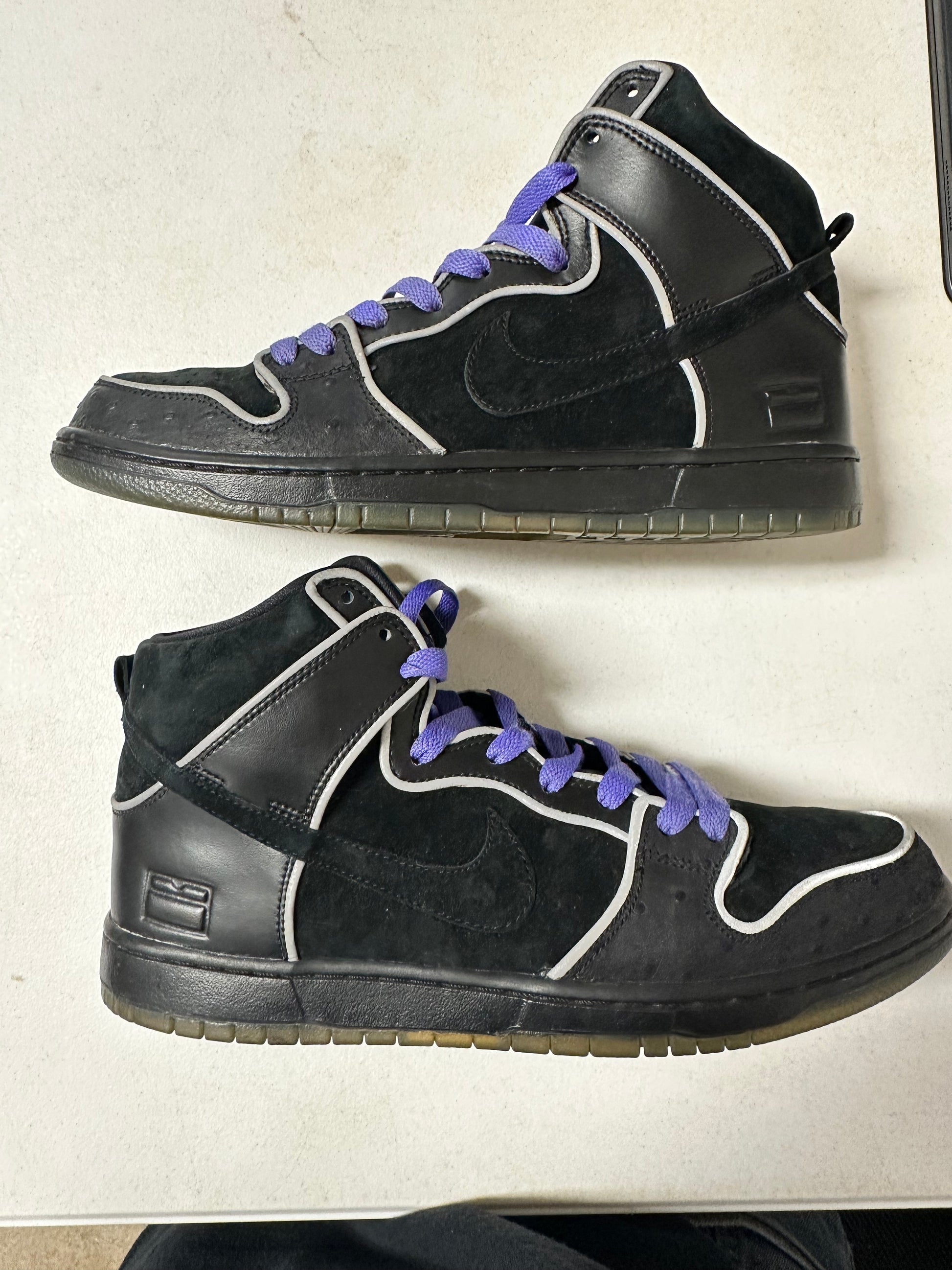Nike SB Dunk High Black Purple Box