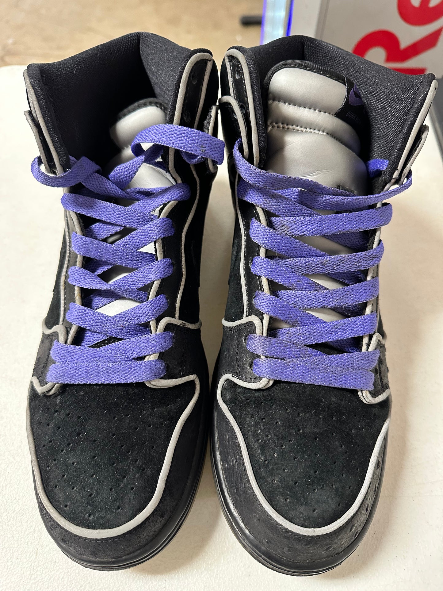 Nike SB Dunk High Black Purple Box