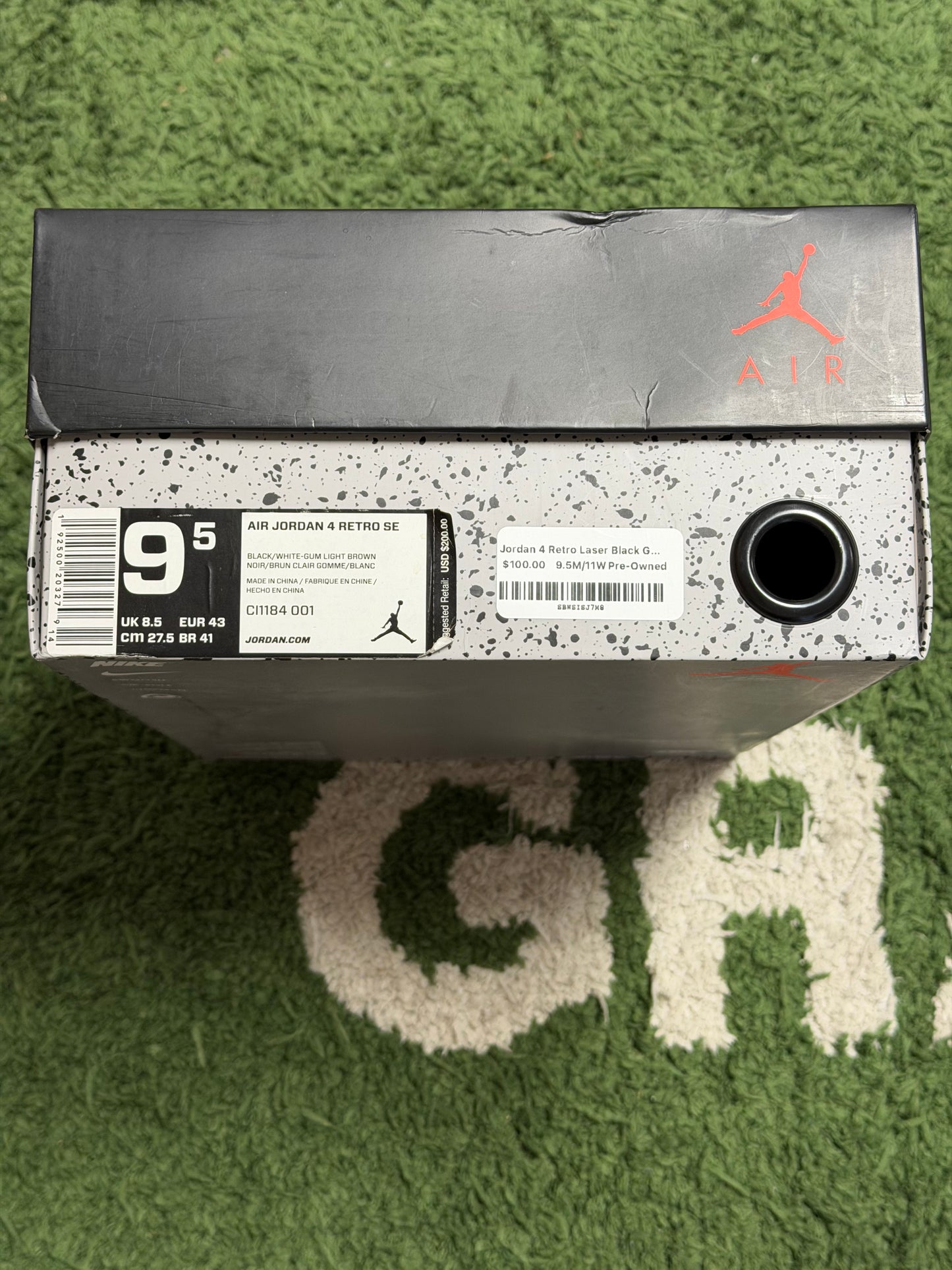 Jordan 4 Retro Laser Black Gum