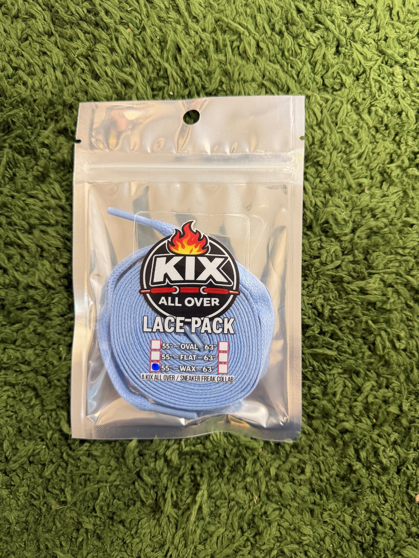 SINGLE LACE PACKS CAROLINA BLUE 55" WAX LACES