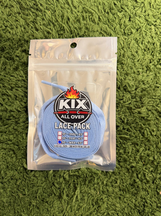 SINGLE LACE PACKS CAROLINA BLUE 55" WAX LACES